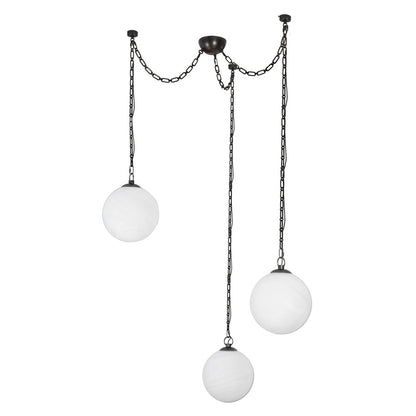 Kuzco Petra 363 3 Lt Black Dimmable LED Chand, Urban Bronze/Cloud Glass