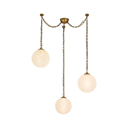 Kuzco Petra 363 3 Lt Brass Dim LED Chand, Brass/Cloud Glass - CH363103VBCDG