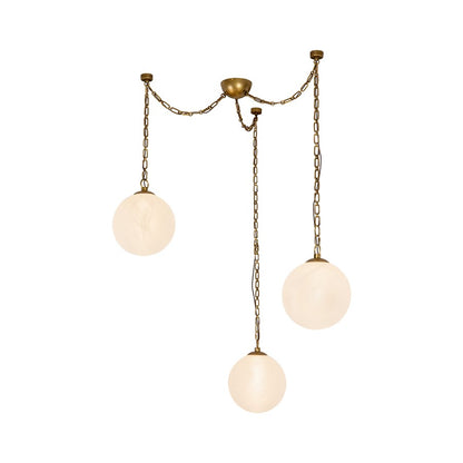 Kuzco Petra 363 3 Lt Brass Dimmable LED Chand, Brass/Cloud Glass