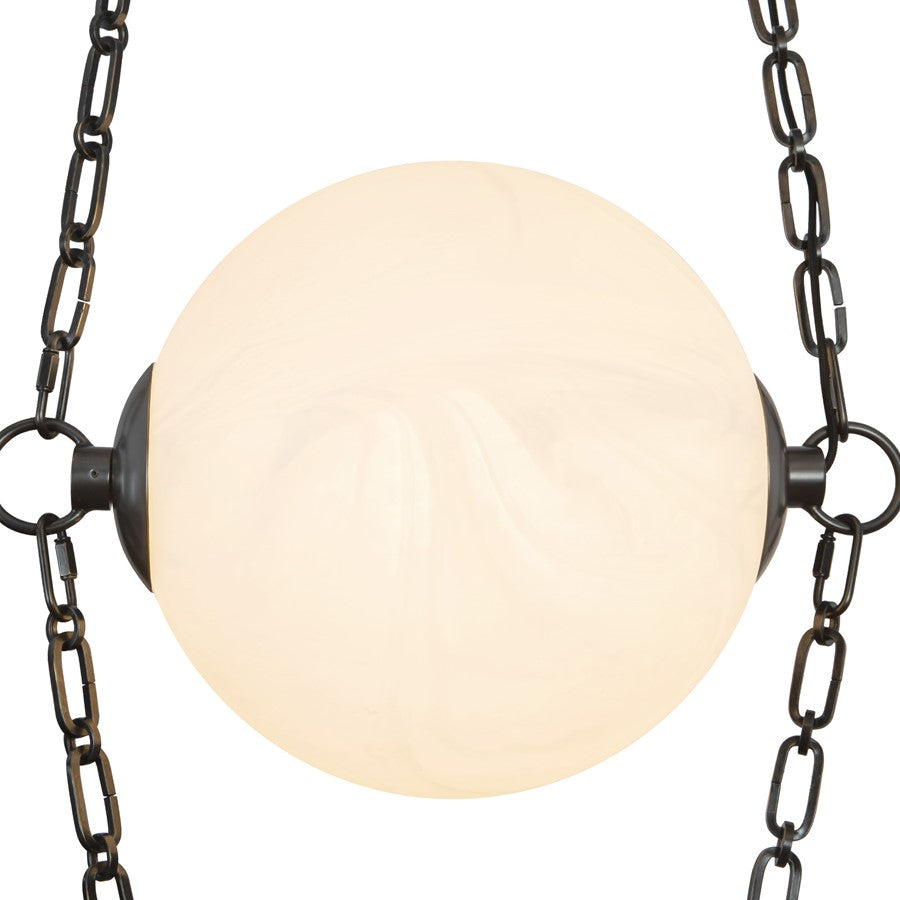 Kuzco Petra 3 Lt Black Dimmable LED Chandelier, Urban Bronze/Cloud Glass