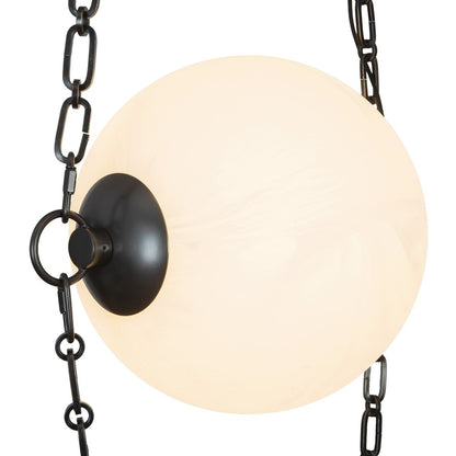 Kuzco Petra 3 Lt Black Dimmable LED Chandelier, Urban Bronze/Cloud Glass