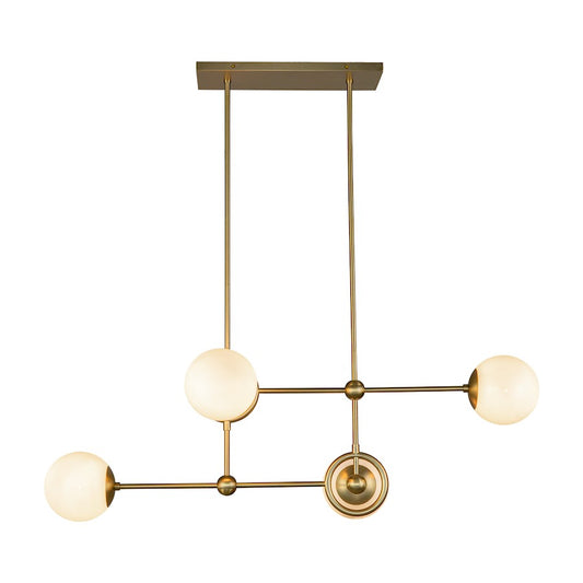 Alora Mood Fiore 4 Light 42" Chandelier, Brushed Gold/Glossy Opal - CH407342BGGO