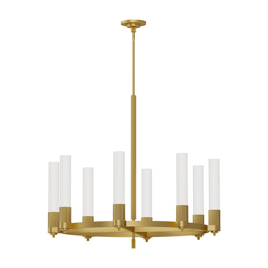 Alora Mood Rue 8 Light 38" Chandelier, Brushed Gold/Glossy Opal - CH416108BG