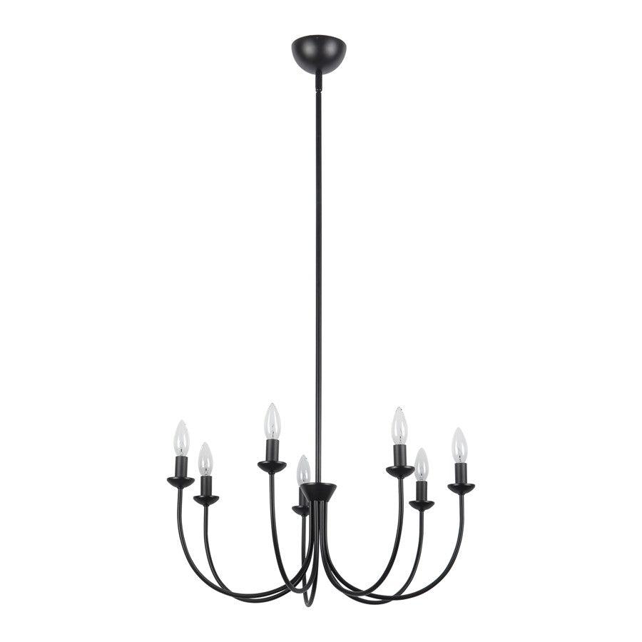 Kuzco Ember 26" Black Chandelier, Matte Black
