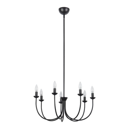 Kuzco Ember 26" Black Chandelier, Matte Black