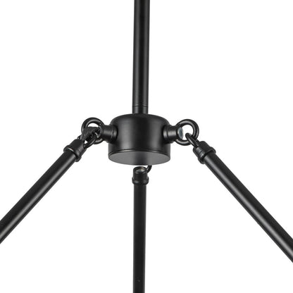 Kuzco Nelly 26" Socket Chandelier, Black/Clear Ribbed Glass