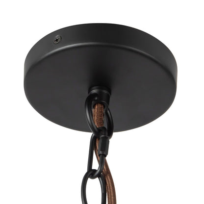 Kuzco Sloan 30" Black Chandelier, Matte Black/White Linen