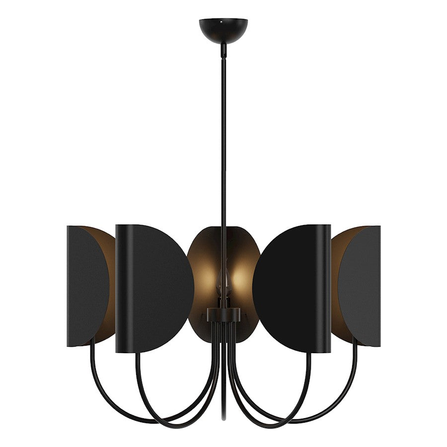 Alora Mood Seno 5 Light 32" Chandelier, Matte Black/CW-White Cotton - CH450732MB