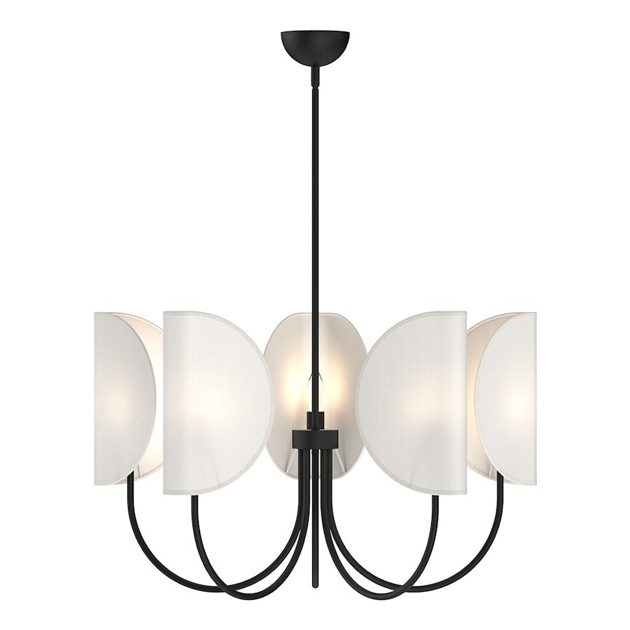 Alora Mood Seno 5 Light 32" Chandelier, Black/White Cotton Fabric - CH450732MBCW