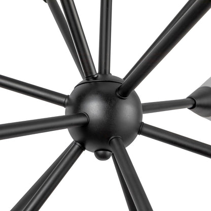 Kuzco Cosmo 39" Socket Chandelier, Black/Glossy Opal/Fluted Milk