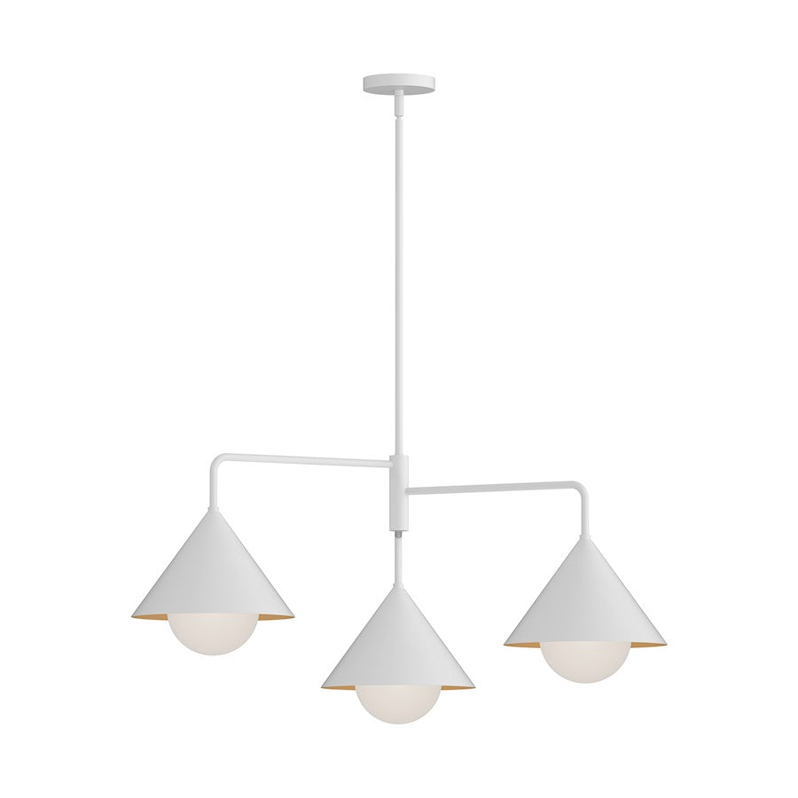 Alora Mood Remy 3 Light 38" Chandelier, White/Opal/Matte Opal - CH485245WHOP