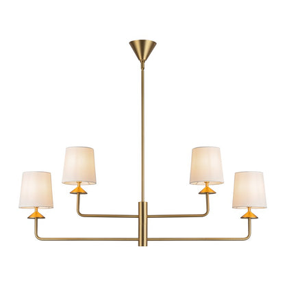 Kuzco Bridgette 45" Socket Chandelier, Gold/White Linen/Linen