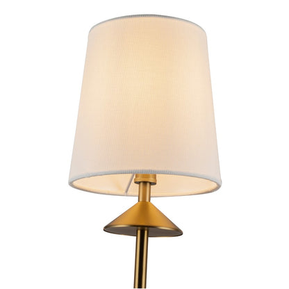 Kuzco Bridgette 45" Socket Chandelier, Gold/White Linen/Linen