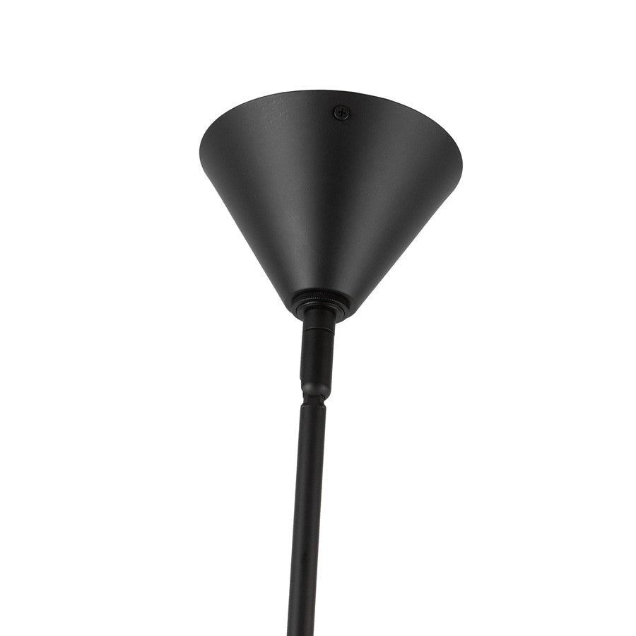 Kuzco Bridgette 45" Socket Chandelier, Black/White Linen/Linen