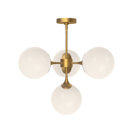 Alora Mood Nouveau 4 Light 26" Chandelier, Gold/Opal Matte/Opal - CH505426AGOP