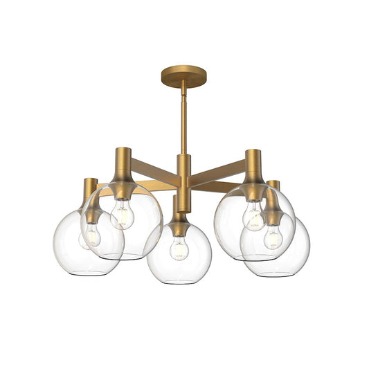 Alora Mood Castilla 5 Light 29" Chandelier, Gold/Clear/Clear/Opal - CH506129AGCL