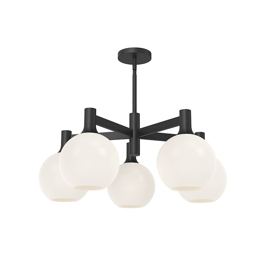 Alora Mood Castilla 5 Light 29" Chandelier, Black/Opal/Clear - CH506129MBOP