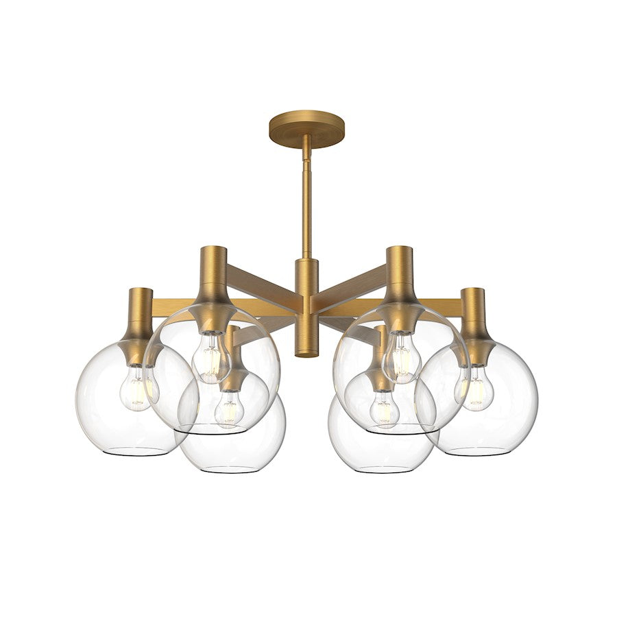 Alora Mood Castilla 6 Light 29" Chandelier, Gold/Clear/Clear/Opal - CH506230AGCL