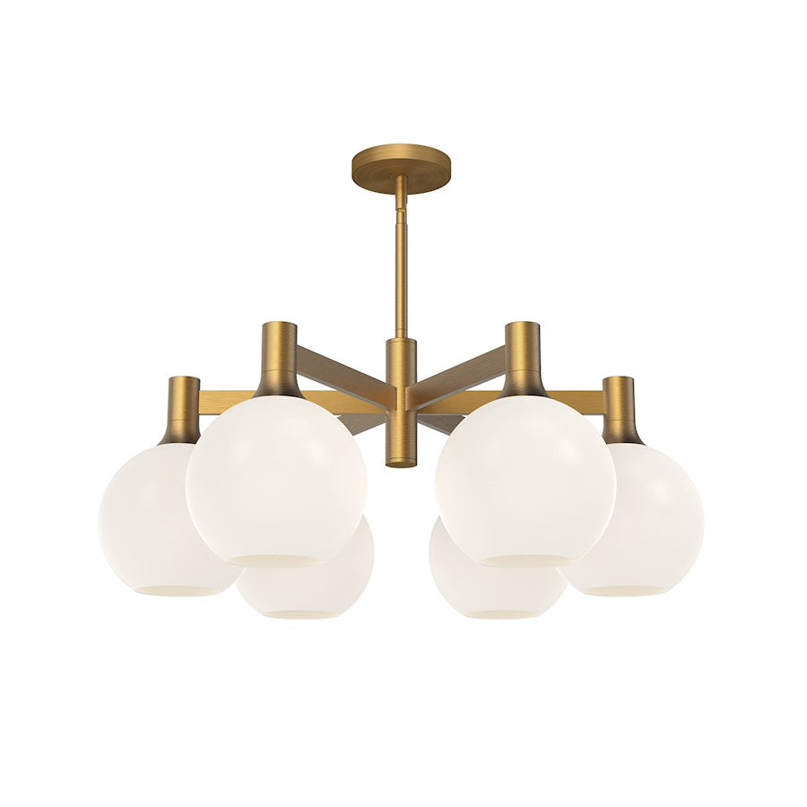 Alora Mood Castilla 6 Light 29" Chandelier, Gold/Opal/Clear - CH506230AGOP