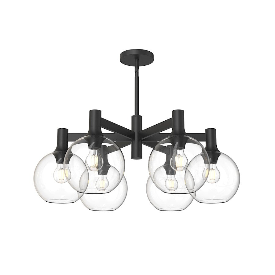 Alora Mood Castilla 6Lt 29" Chandelier, Clear/Black/Clear/Opal - CH506230MBCL