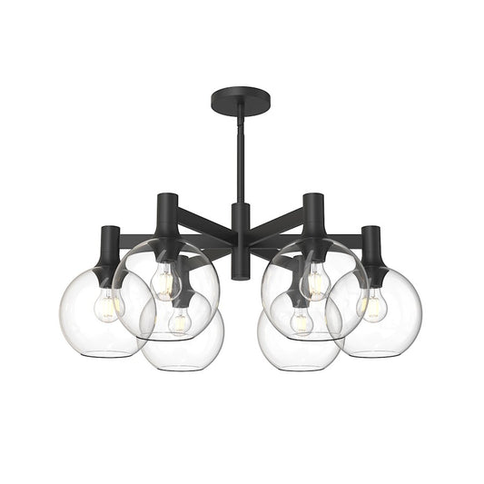 Alora Mood Castilla 6Lt 29" Chandelier, Clear/Black/Clear/Opal - CH506230MBCL