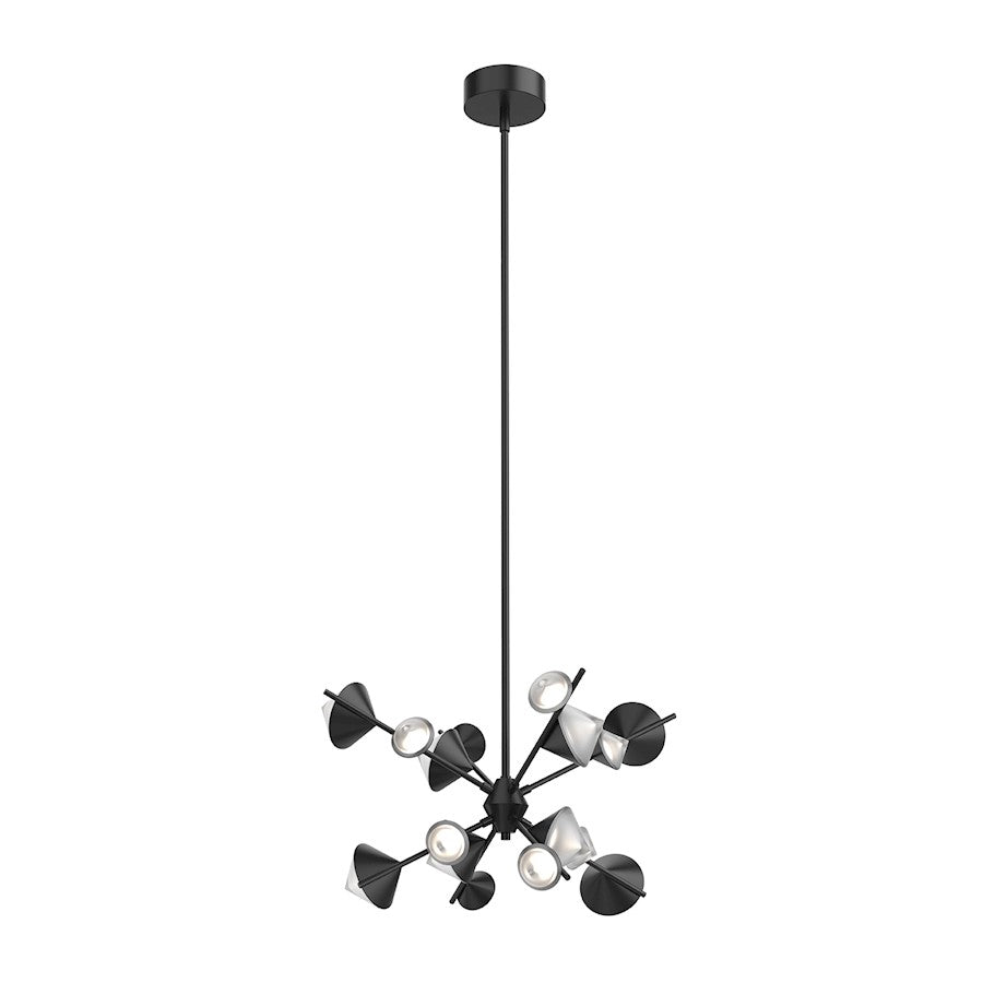 Kuzco Geode 25" LED Chandelier, Black/Acrylic/Sandblasted Interior - CH50825-BK