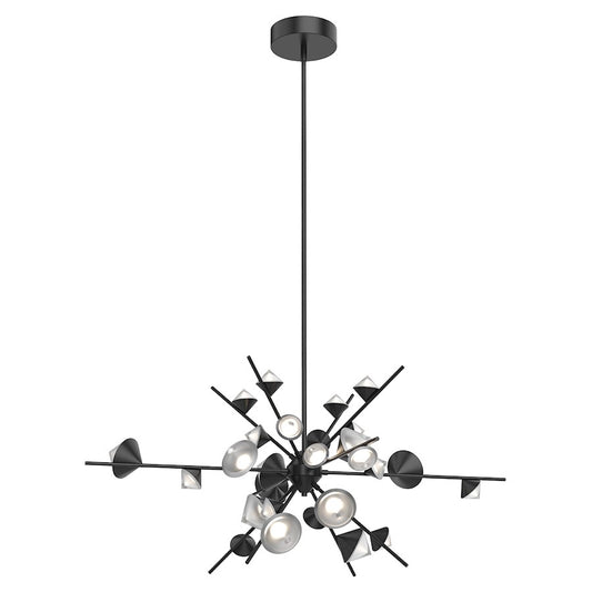 Kuzco Geode 48" LED Chandelier, Black/Acrylic/Sandblasted Interior - CH50848-BK