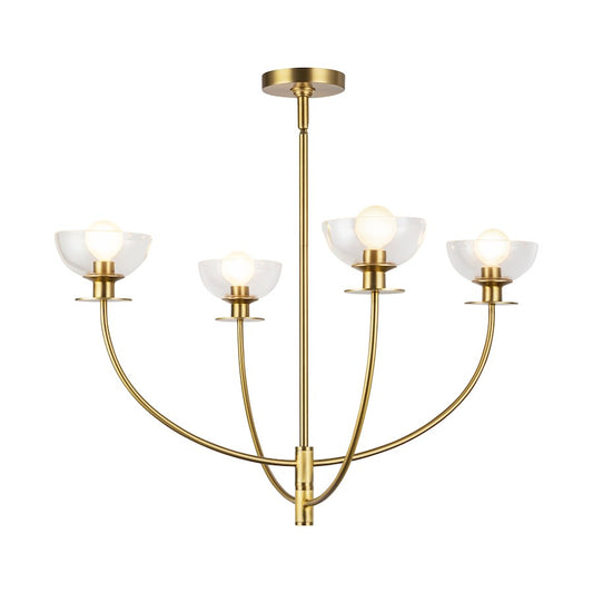 Alora Mood Sylvia 4 Light 26" Chandelier, Gold/Clear/Clear - CH515226BGCL