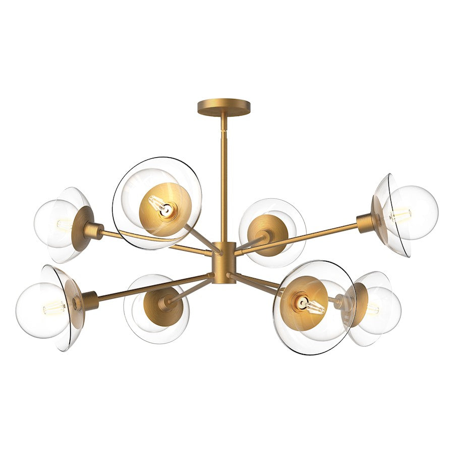 Alora Mood Francesca 8 Light 40" Chandelier, Gold/Clear/Clear - CH517338AGCL