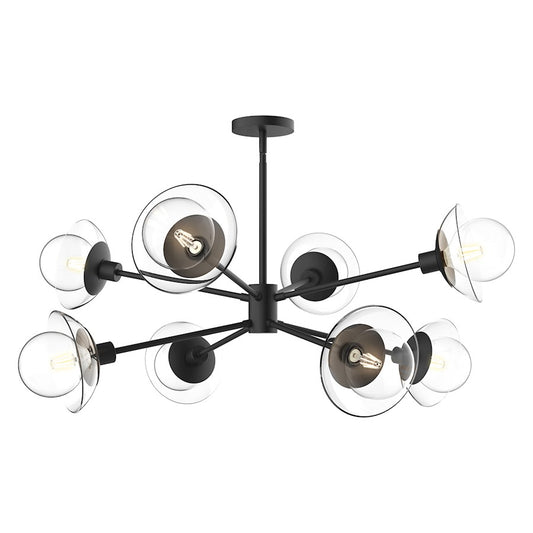 Alora Mood Francesca 8 Light 40" Chandelier, Clear/Black/Clear - CH517338MBCL