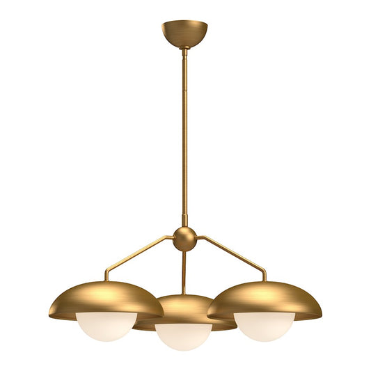 Alora Mood Rubio 3 Light 28" Chandelier, Gold/Opal Matte/Opal - CH522328AGOP