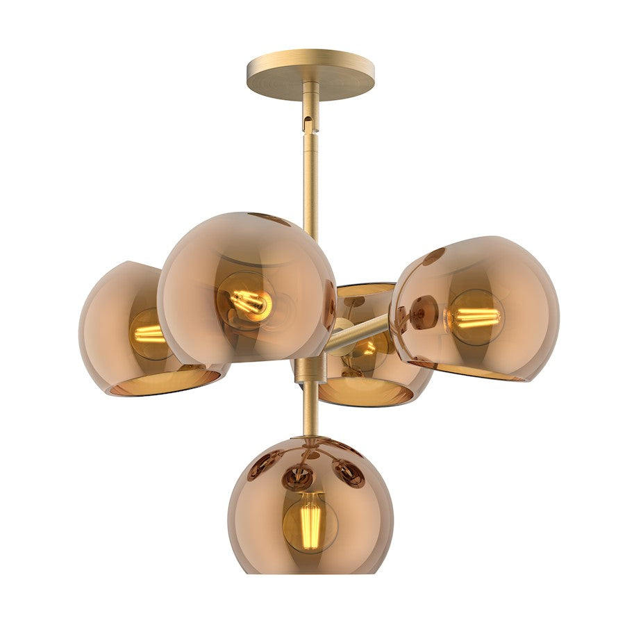 Alora Mood Willow 5Lt 18" Chandelier, Gold/Copper - CH548518BGCP