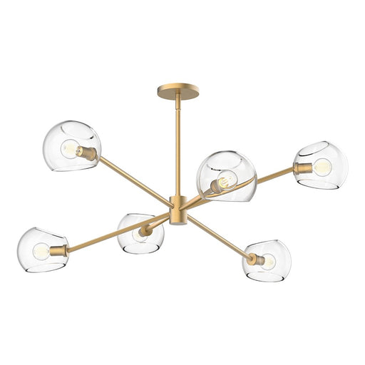 Alora Mood Willow 6Lt 37" Chandelier, Gold/Clear - CH548637BGCL