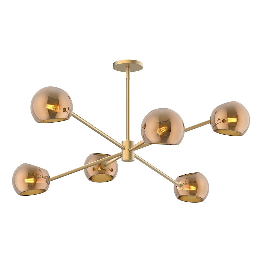 Alora Mood Willow 6Lt 37" Chandelier, Gold/Copper - CH548637BGCP