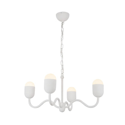 Kuzco Effie 27" Socket Chandelier, Antique White/Opal Glass