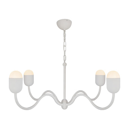 Kuzco Effie 39" Socket Chandelier, Antique White/Opal Glass - CH558439AWOP