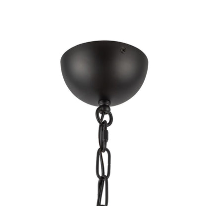 Kuzco Effie 39" Socket Chandelier, Matte Black/Opal Glass