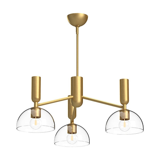 Alora Mood Jude 3 Light 38" Chandelier, Brushed Gold/Clear/Clear - CH563335BGCL