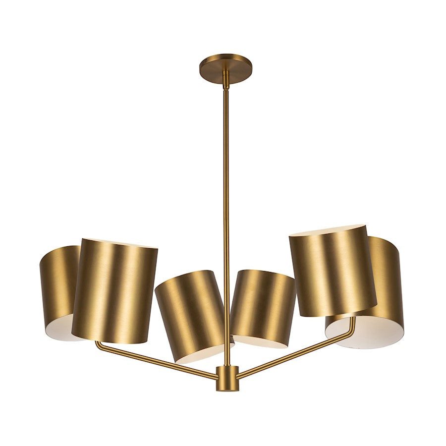 Kuzco Keiko 6 Light 30" Chandelier, Brushed Gold - CH58830-BG