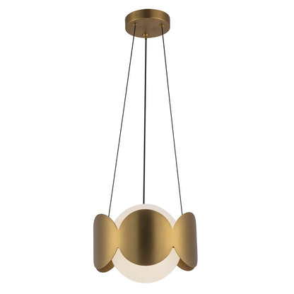 Kuzco Ciel 10" Socket Chandelier, Gold/Opal Glass/Steel Shade