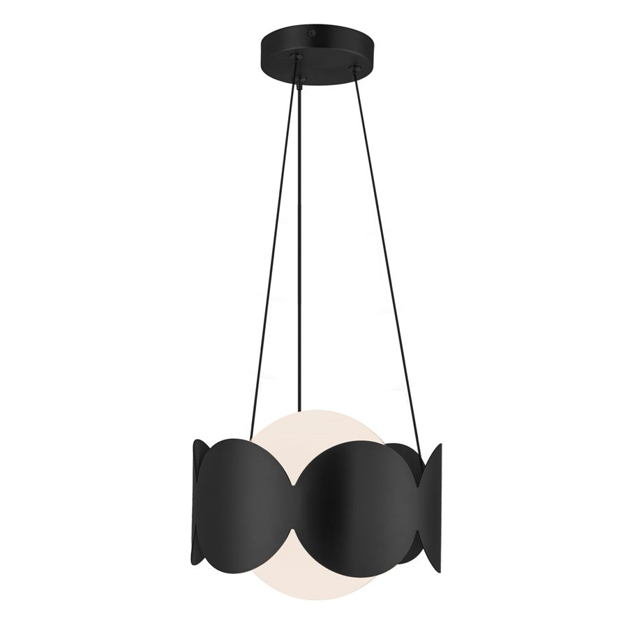 Kuzco Ciel 10" Socket Chandelier, Black/Opal Glass/Steel Shade - CH59810-BK-OP