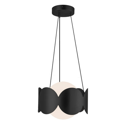 Kuzco Ciel 10" Socket Chandelier, Black/Opal Glass/Steel Shade - CH59810-BK-OP