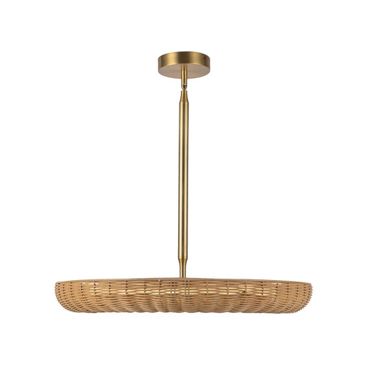 Kuzco Maris 24" LED Chandelier, Brushed Gold/Rattan Shade - CH602024BG-UNV