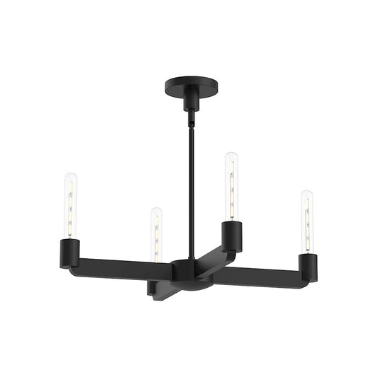 Alora Mood Claire 4 Light 25" Chandelier, Matte Black - CH607225MB