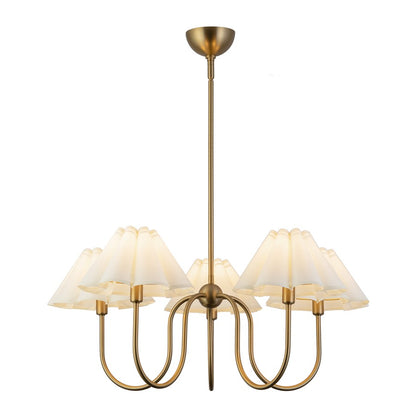 Kuzco Rosemary 31" LED Chandelier, Gold/White Folded Linen - CH610530BGFW