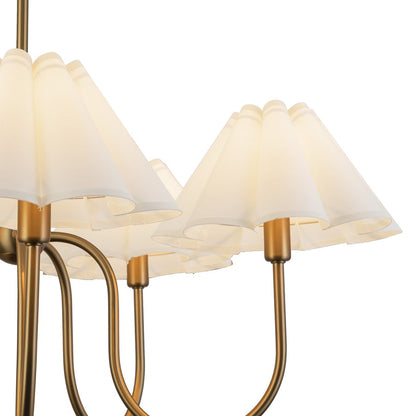 Kuzco Rosemary 31" LED Chandelier, Gold/White Folded Linen
