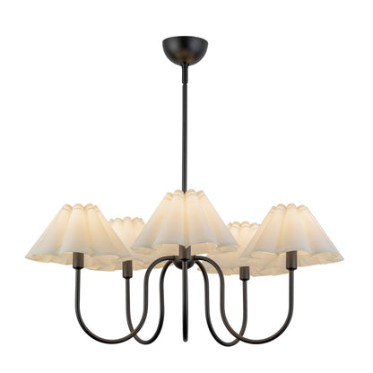 Kuzco Rosemary 31" LED Chandelier, Black/White Folded Linen