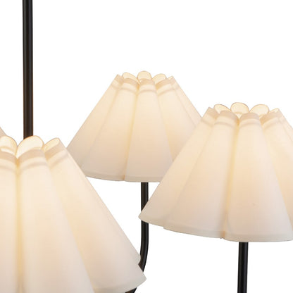 Kuzco Rosemary 31" LED Chandelier, Black/White Folded Linen