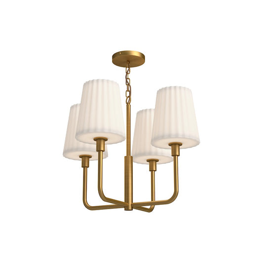 Alora Mood Plisse 4 Light 23" Chandelier, Gold/Opal Matte/Opal - CH628423AGOP