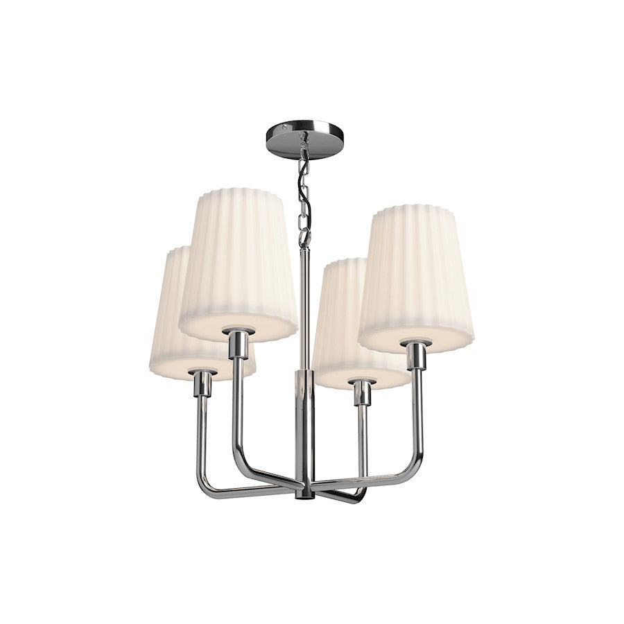 Alora Mood Plisse 4 Light 23" Chandelier, Chrome/Opal Matte/Opal - CH628423CHOP